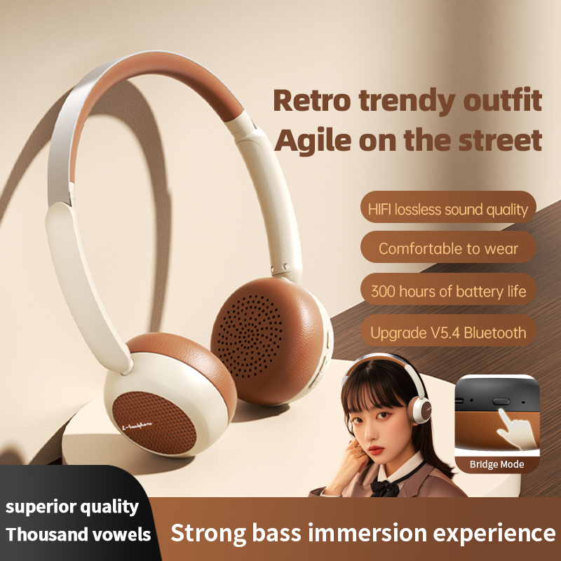 SPRISE F6 Tai nghe không dây trên tai cổ điển Tai nghe Bluetooth HiFi Tai nghe chơi game khử tiếng ồ