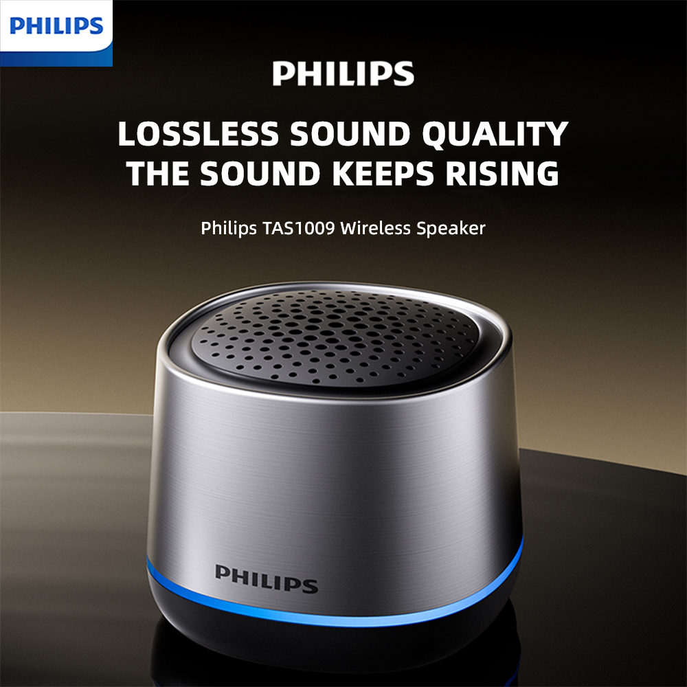 Philips TAS1009 Loa Bluetooth mini, âm trầm, để bàn, loa máy tính để bàn đèn RGB 52mm 1200mAh, loa U