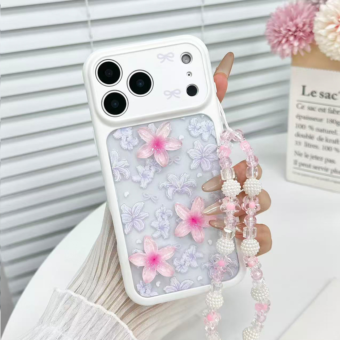 Màu mềm mại, chuyển sang trắng tức thì, dây đeo sơn và phụ kiện dán chống rơi, phù hợp với ốp điện t
