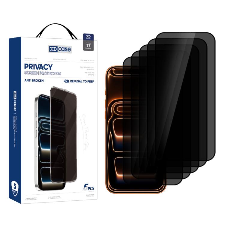 Bộ 5 kính cường lực chống nhìn trộm XDcase in lụa cho iPhone 15/iPhone 17 Pro/iPhone 17 Pro Max/iPho