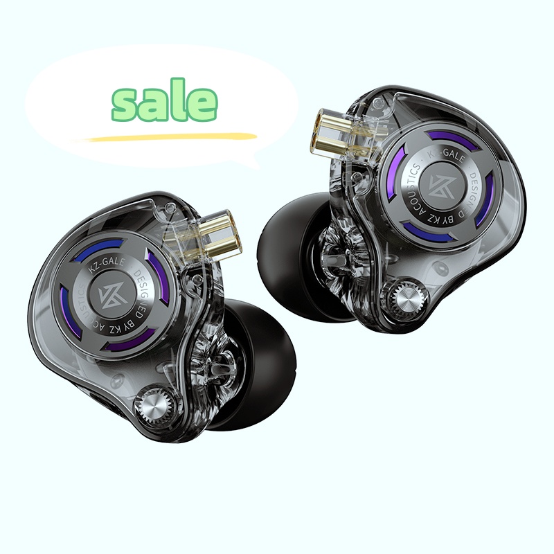 Tai nghe KZ Gale Tai nghe nhét chơi game HiFi IEM có dây Tai nghe kép Condenser có Mic Cáp mạ bạc có