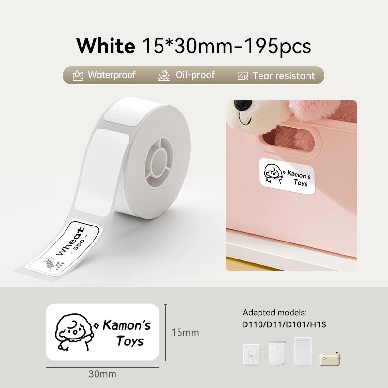 Niimbot D11 D110 D101 Nhãn trắng Nhãn dán chống nước Nhãn dán cuộn giấy nhiệt dán