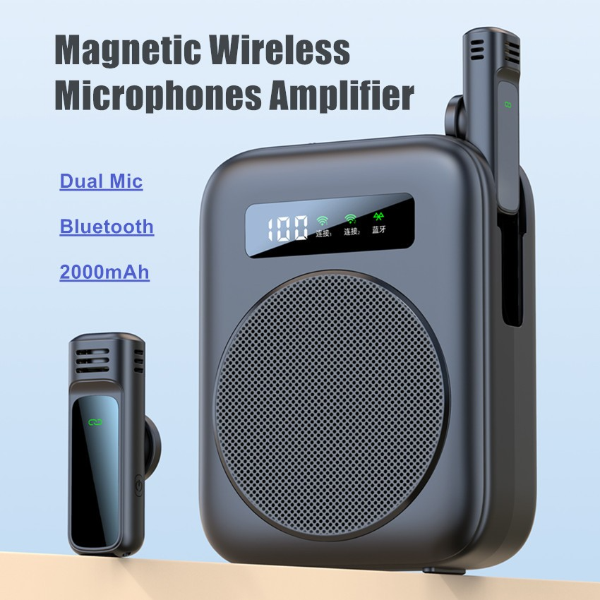 Bộ thu phát âm thanh không dây Voice Amplifier M10, micro cài áo Bluetooth, dùng cho dạy học, đào tạ