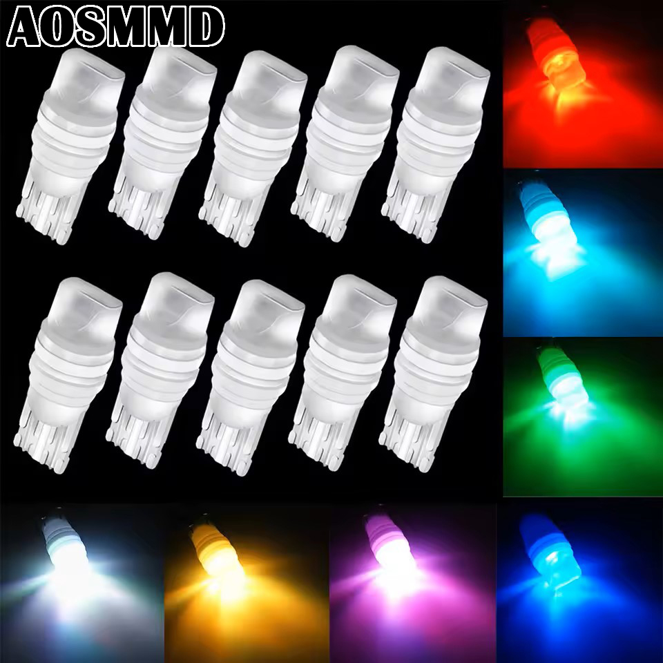 AOSMMD Bộ 10 bóng LED T10 W5W gốm 3D, đèn nêm, Canbus, đèn trần, bóng T10 194 168, đèn biển số, khôn