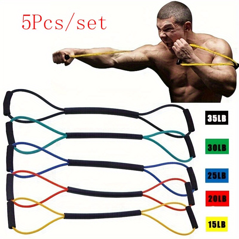Dây kháng lực 5pcs cho boxing, phù hợp từ người mới đến nâng cao, dây kéo cao su tập tốc độ cho Muay