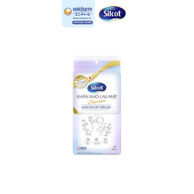 Khăn khô lau mặt Silcot premium 45 miếng/gói