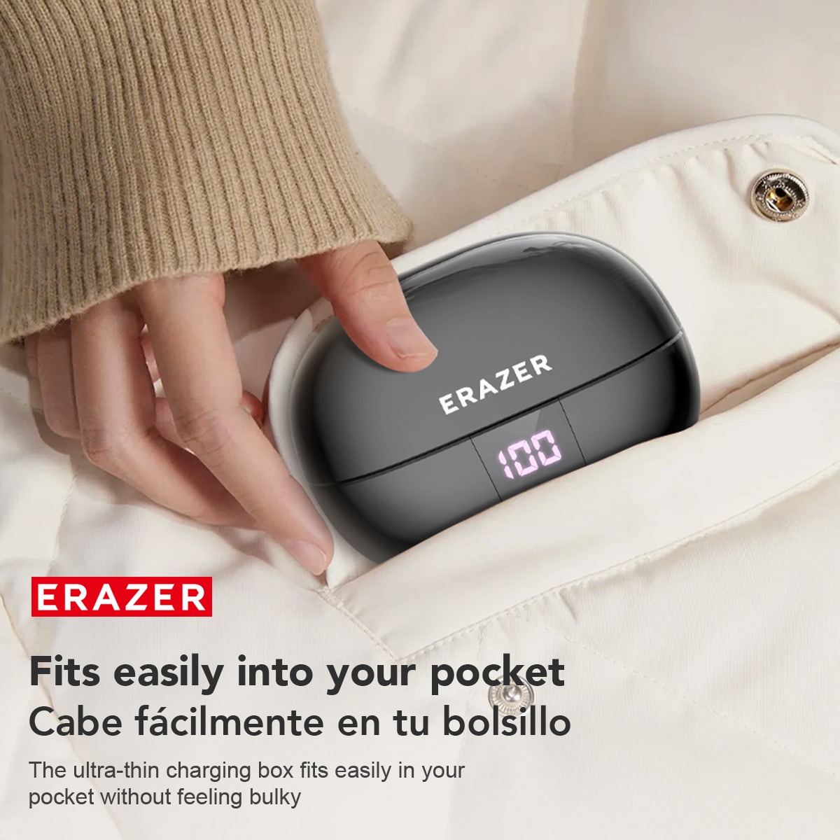Tai nghe không dây Erazer XT66 PRO, tai nghe AI thông minh, tai nghe Bluetooth khử ồn, âm bass HiFi, chống nước | BigBuy360 - bigbuy360.vn