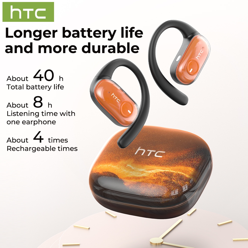 Tai nghe HTC NE10 Open-Ear AI, dịch thuật, RGB, UV, dẫn khí OWS, HiFi âm thanh nổi, chống ồn ANC, IP