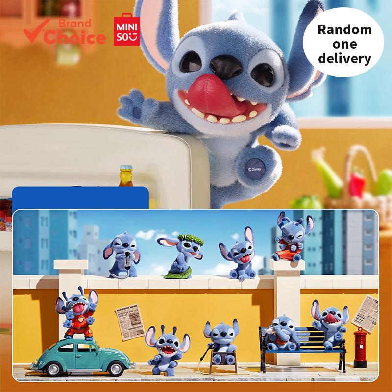 MINISO Mô hình nhân vật hộp mù Stitch what's naughty sưu tầm, chi tiết, trang trí bàn làm việc 8.5cm