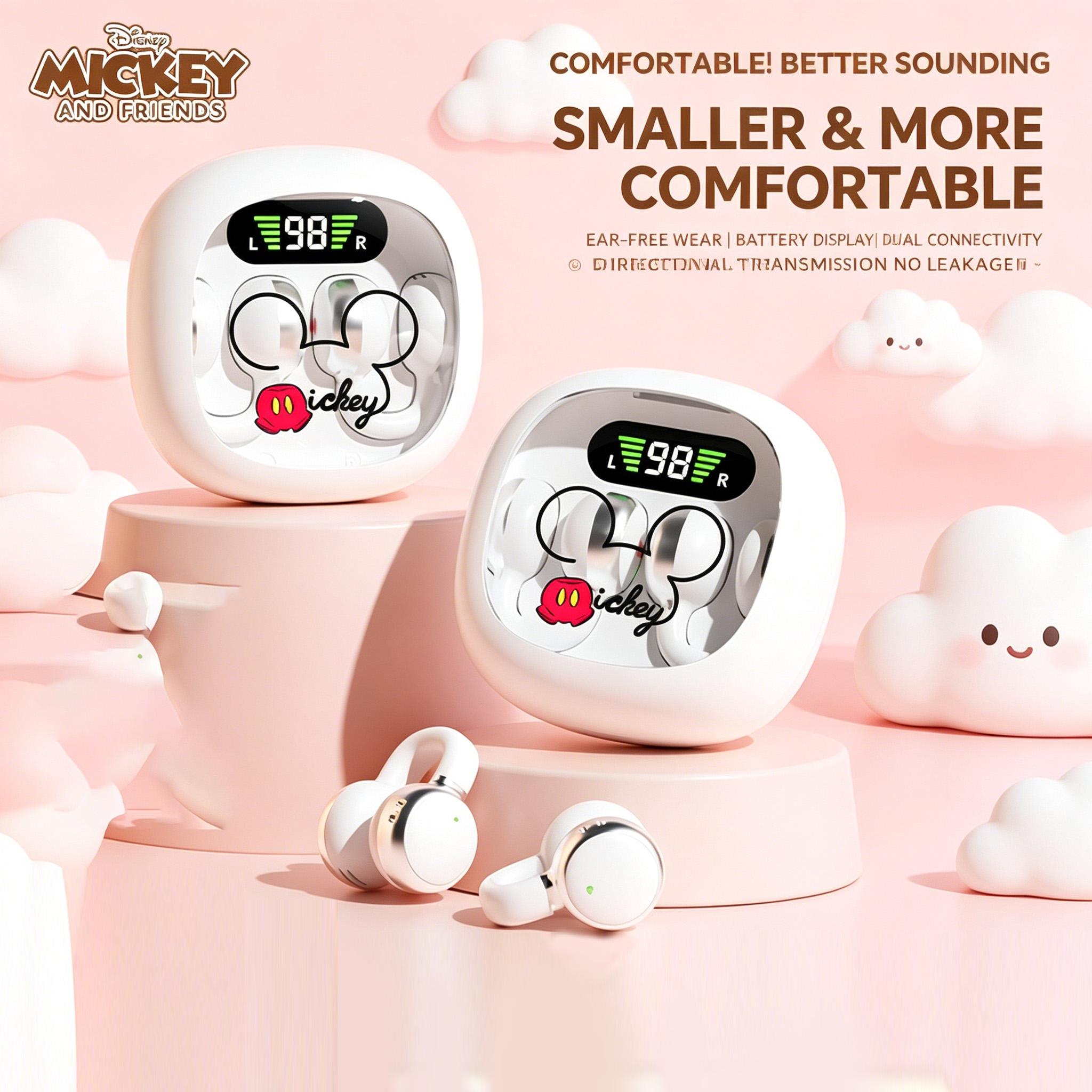 Tai nghe Disney X31 Bông tai kẹp Mickey Tai nghe Thiết kế viên nang không gian là tai nghe thẩm mỹ c