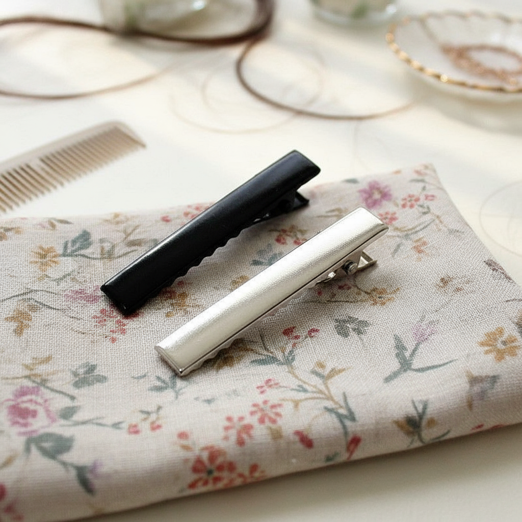 20 cái kẹp tóc bên hông kim loại, kẹp tóc cơ sở vuông DIY thủ công