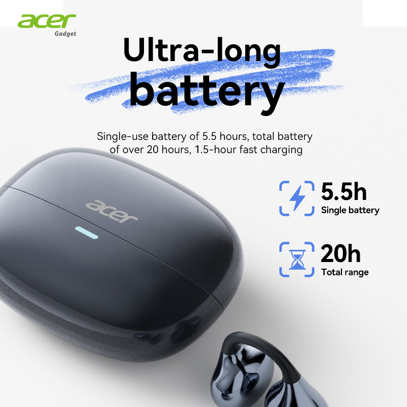 Tai nghe Acer OHR629 Earpod Tai nghe Bluetooth Tai nghe không dây Type-C có Mic Tai nghe Ce Fcc Rohs