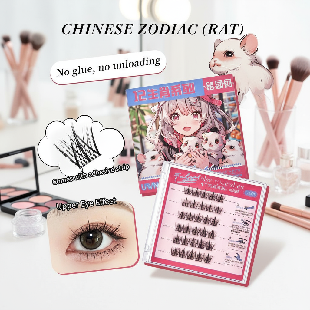 Lông mi giả không keo Unw Glue-Free Sunflower Curling Segmented Zodiac Signs Grafting Simulation
