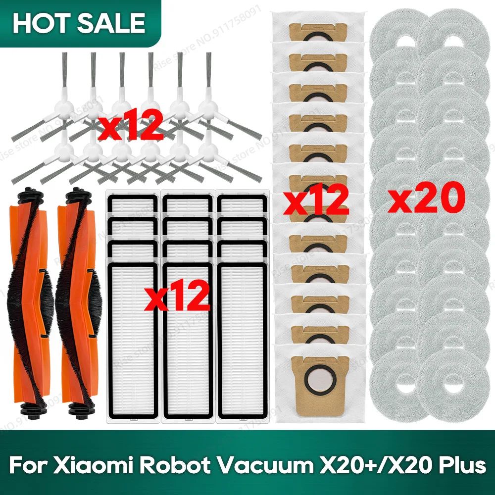 Tương thích với Xiaomi X20 Plus / X20+ Xiaomi X10 Plus / X10+ C102 Phụ kiện Túi Lọc HEPA Vải lau Chổ