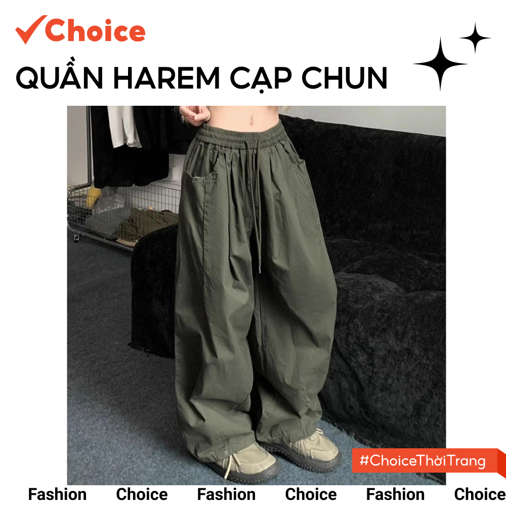 [Choice] Quần harem FA1-2711-959 cạp chun form rộng, quần unisex phong cách