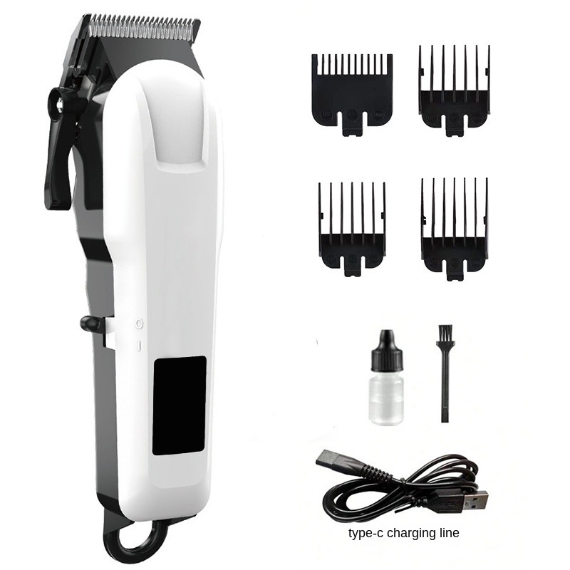  Tông đơ cắt tóc chuyên nghiệp cho nam USB - Máy tỉa râu & tóc mạnh mẽ có thể sạc lại, điều chỉnh, màn hình LCD