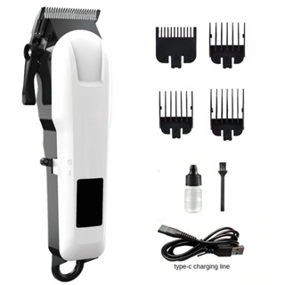 Tông đơ cắt tóc chuyên nghiệp cho nam USB - Máy tỉa râu & tóc mạnh mẽ có thể sạc lại, điều chỉnh, màn hình LCD
