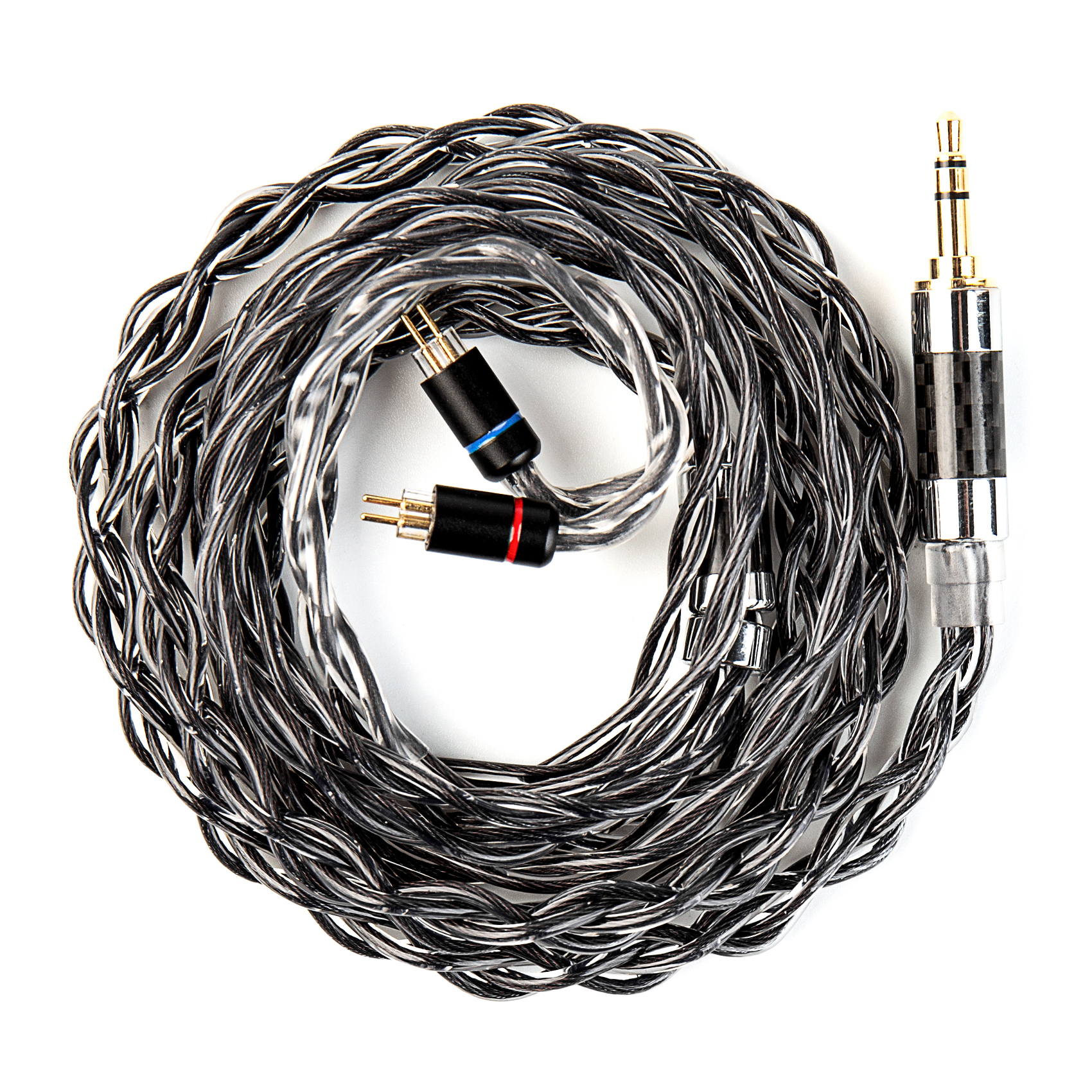 KBEAR Obsidian Đen Dây IEM 196 Lõi Hi-Res HIFI Dây Thay Thế Tai Nghe Bện