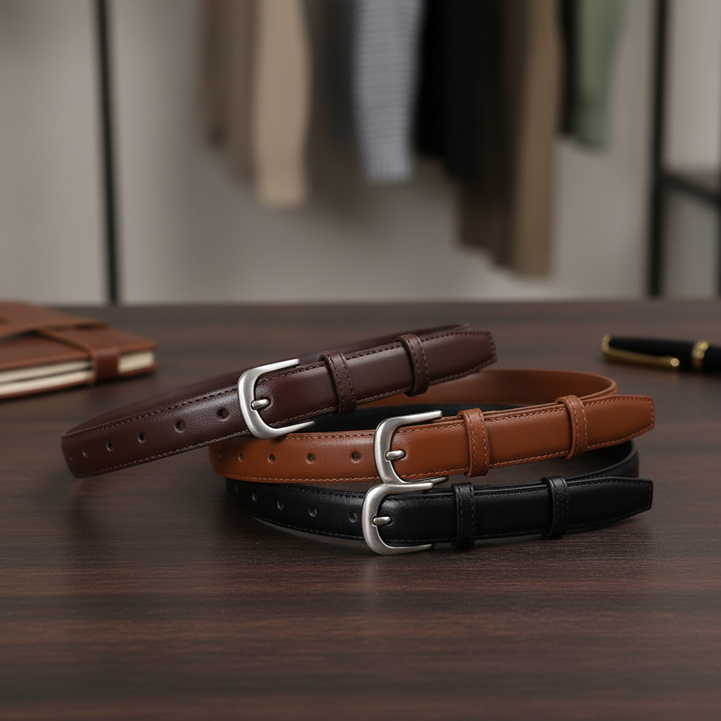 Thắt lưng nữ Yolanda Fashion bằng da PU, mặt nhỏ, đầu bạc, phong cách tối giản, đa năng FF1601.