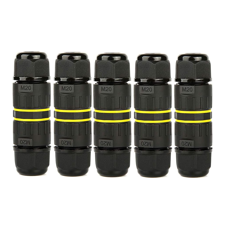 Đầu nối dây IP68 chống nước 5 Cái 3 cực Hộp nối điện bên ngoài M20 cho Ø5-12mm 3Pin Dây AC400V 24A U