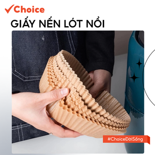   New   Choice  Set 50 miếng giấy nến lót nồi LS1-0661-307 giảm dầu mỡ bám vào nồi chiên không dầu 