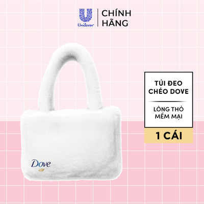 [PC gift] Túi đeo chéo lông trắng mềm mại Dove