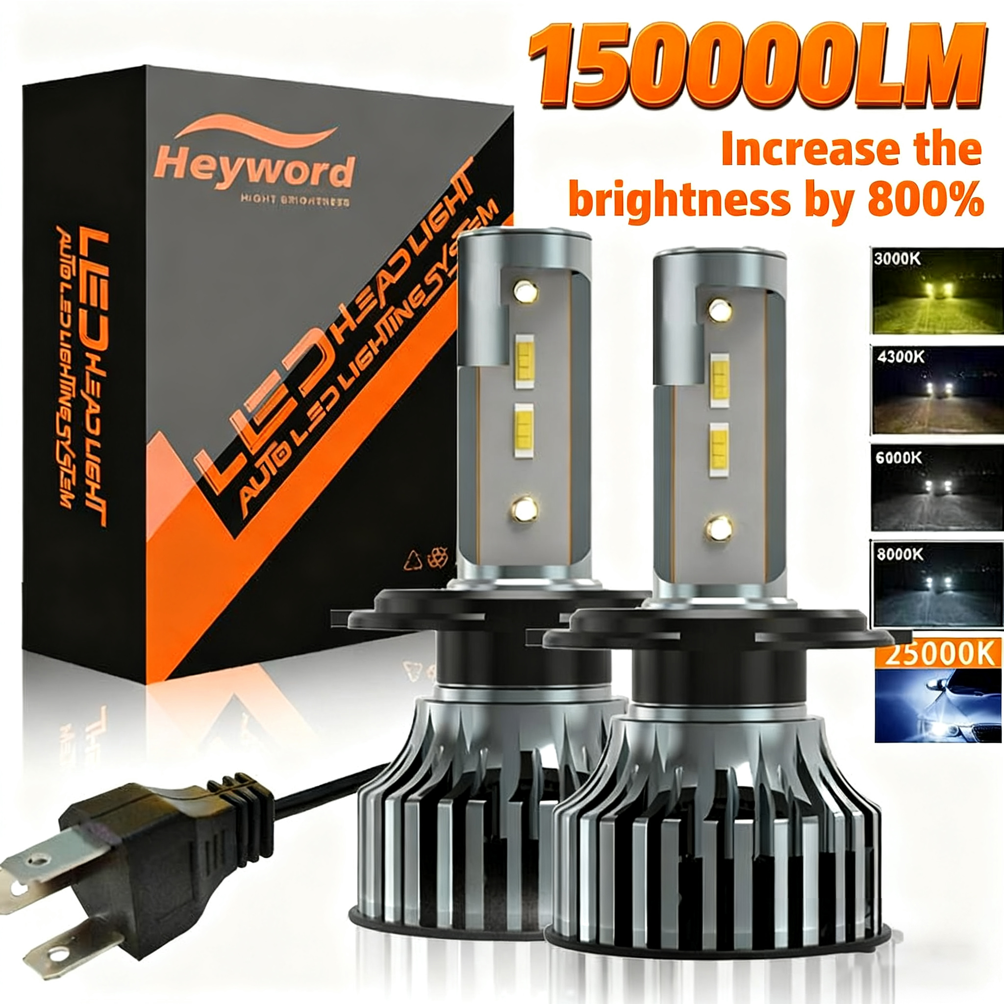 Bóng Đèn Pha Led Chùm Tập Trung Sáng Cao H7 H11 9005 3000K-8000K Bốn Màu Tùy Chọn Nâng Cấp Mùa Hè