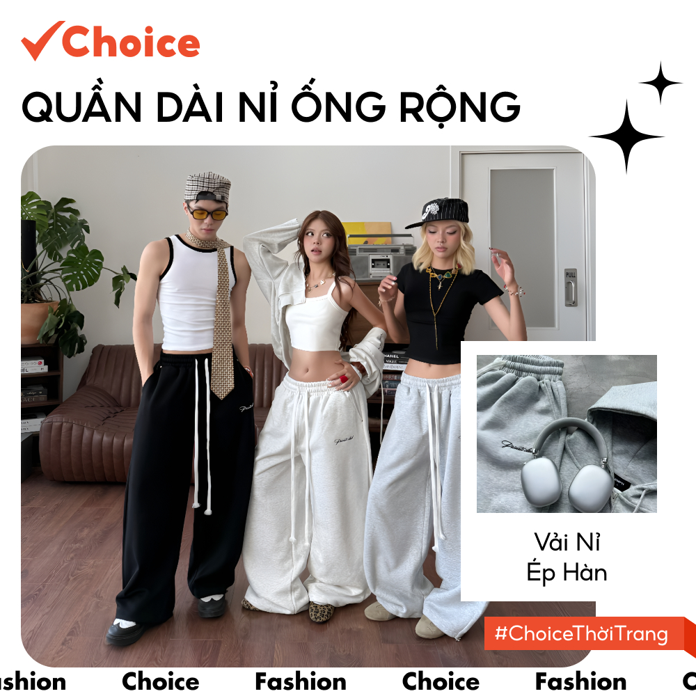 [Choice] Quần Dài Nỉ Ống Rộng FA1-2711-1004 Private Club Unisex