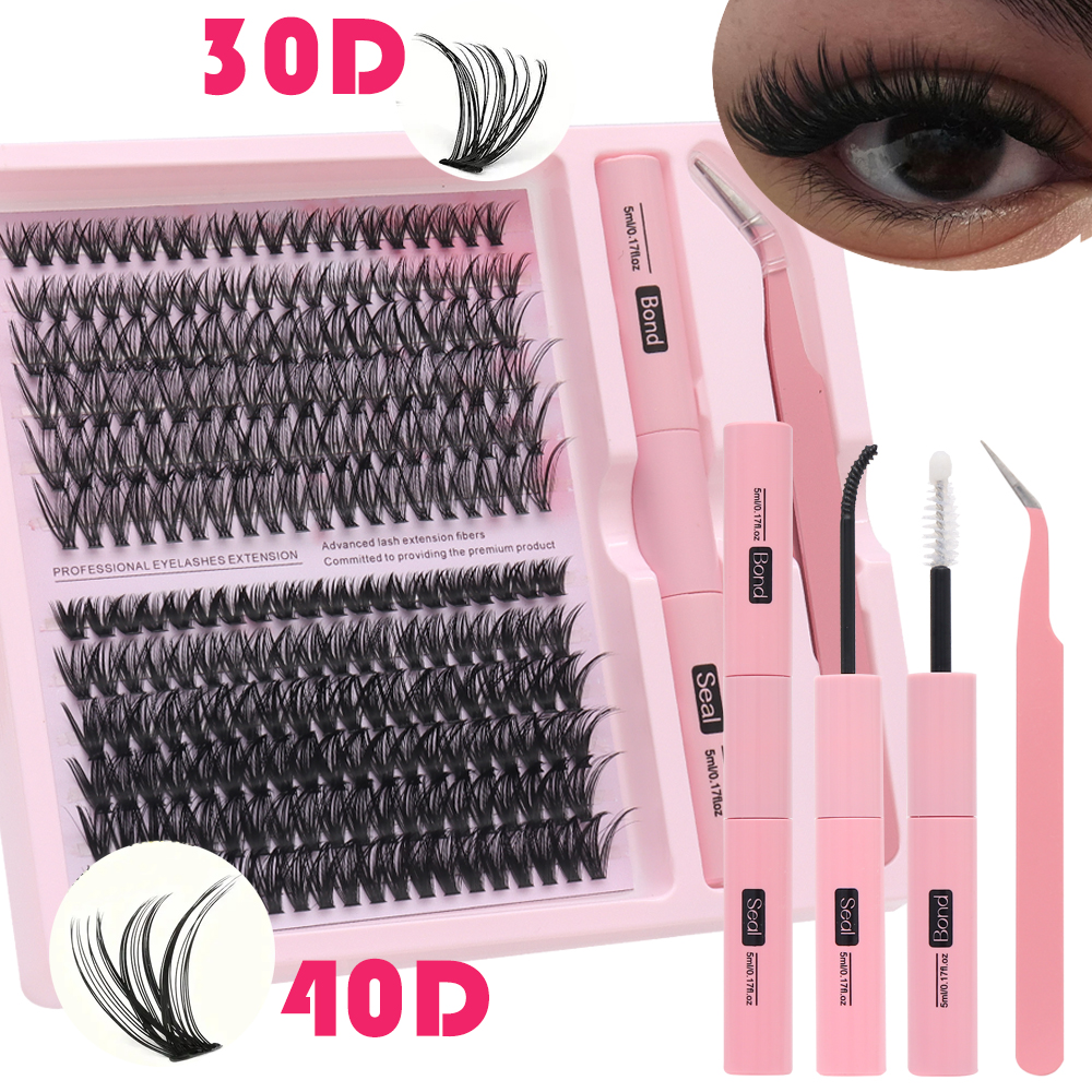 C Curl Diy Cụm Mi Mới 200 Chiếc Lông Mi Cá Nhân 40D Cụm Mi Trang Điểm Tại Nhà Tự Ứng Dụng