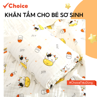[New] [Choice] Khăn Tắm Cho Bé Sơ Sinh SAM-61, 6 Lớp Xô Nhăn Chất Liệu Mềm Mịn 1mx1m