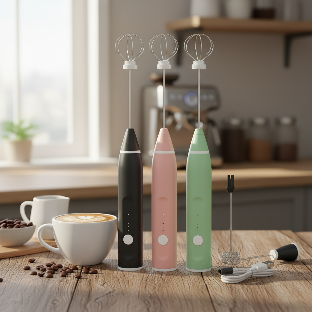 Máy tạo bọt điện sạc lại, máy xay sinh tố 3 tốc độ, máy tạo bọt cà phê, máy tạo bọt socola nóng, lat