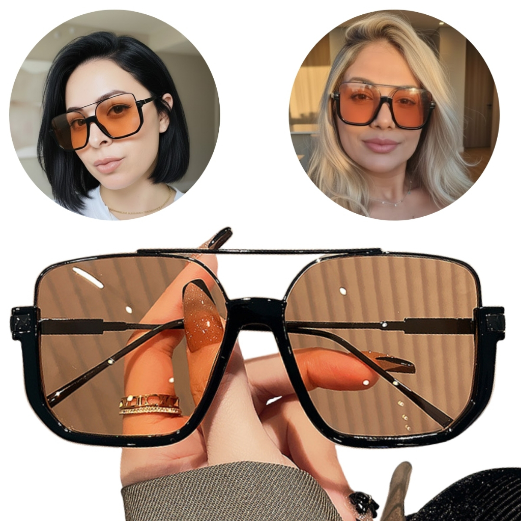 Kính mát nữ gọng vuông chống tia UV, phong cách blogger - xu hướng vuông retro, phong cách blogger s