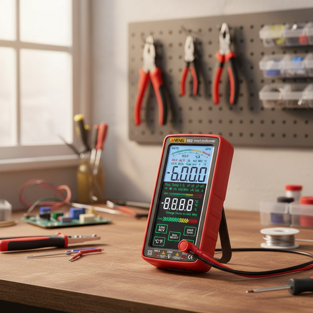 ANENG 683 Đồng hồ vạn năng kỹ thuật số với màn hình cảm ứng thông minh, đo điện áp AC/DC, dòng điện,