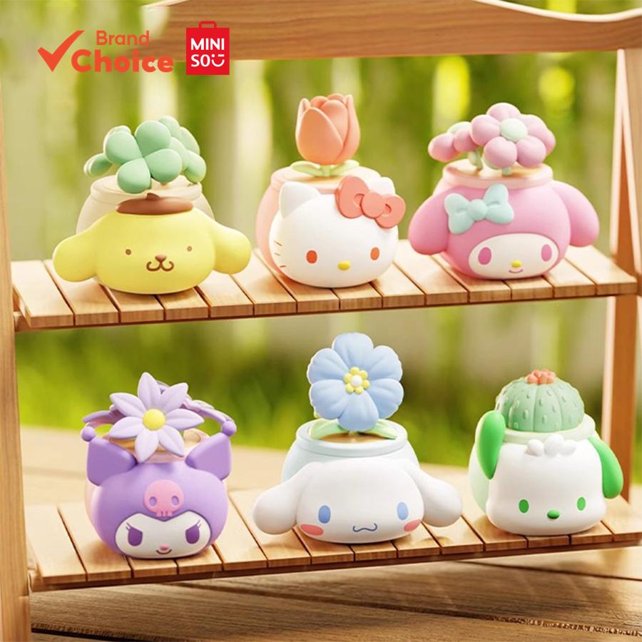MINISO sanrio pompompurin my melody hello kitty kuromi cinnamoroll pochacco nhân vật cây cảnh nhỏ tr