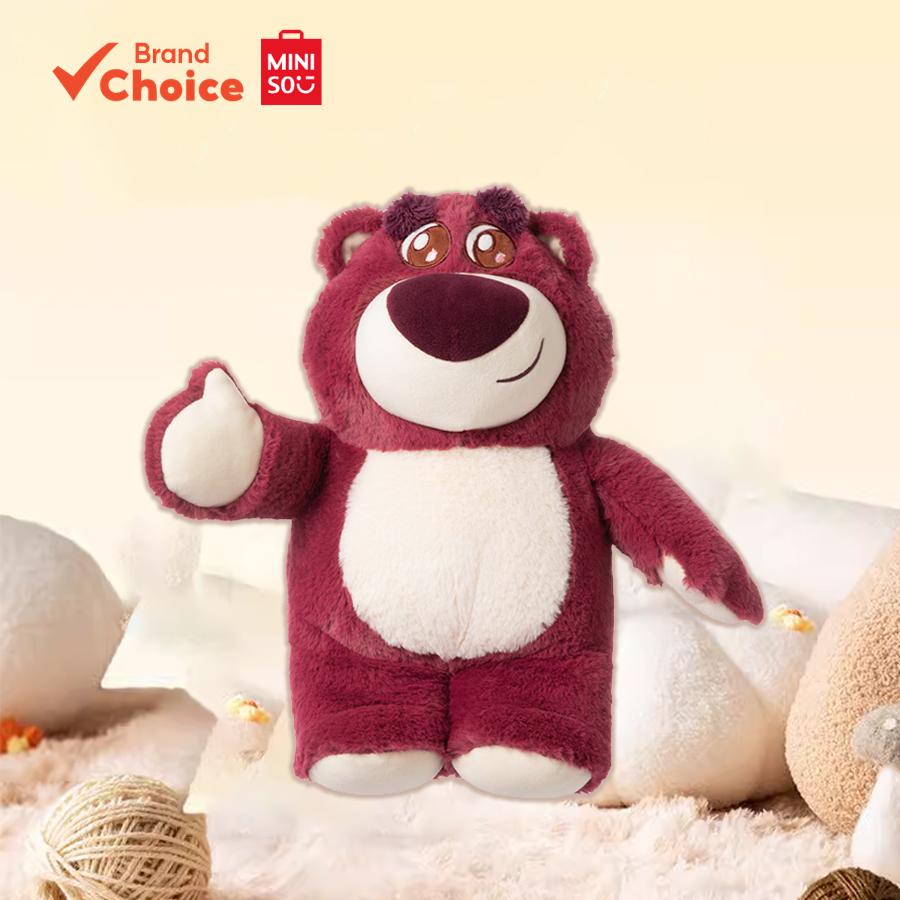MINISO Gấu bông Lotso gấu dâu Pixar cực kỳ mềm mại và thơm mùi dâu, kích thước 20cm × 30cm