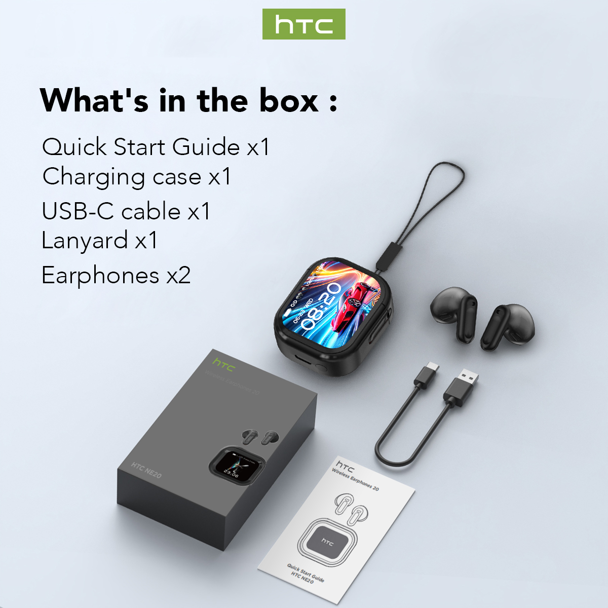 Tai nghe HTC NE20 Tai nghe Bluetooth 6.0 AI Dịch trực tiếp Màn hình LED thông minh HiFi Chất lượng âm thanh Công nghệ khử tiếng ồn | BigBuy360 - bigbuy360.vn