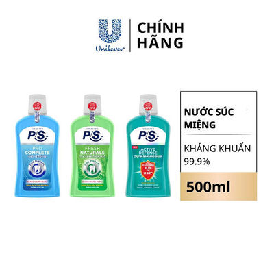 Nước súc miệng P/S kháng khuẩn 99.9% 500ml/chai