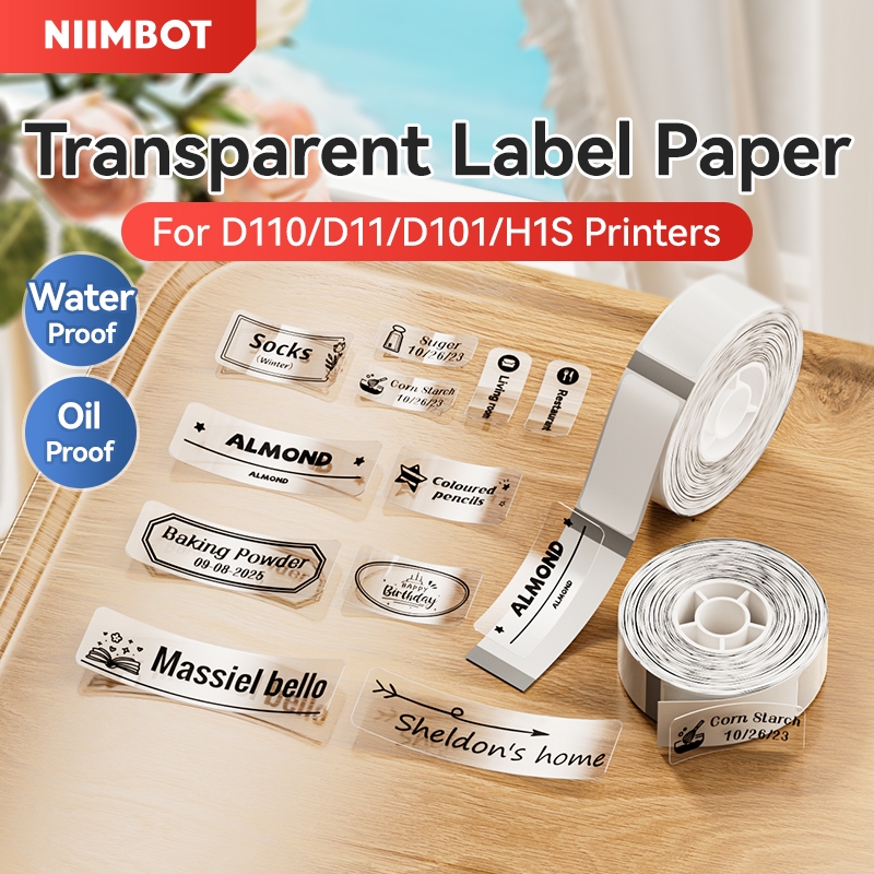 Nhãn dán giấy trong suốt Niimbot Nhãn dán chống nước cho máy in nhiệt D11 D110 D101
