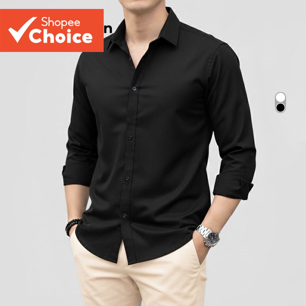 Lovito Áo sơ mi nam thanh lịch cài cúc phù hợp mọi mùa LNE114085