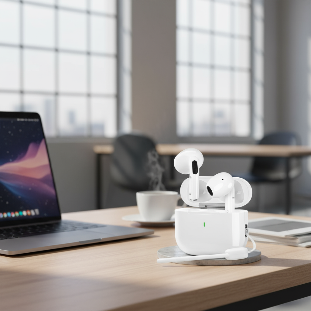 Tai nghe không dây J201 A6 Pro Bluetooth 5.3, có mic, chất lượng âm thanh tốt, chống nước IPX5.