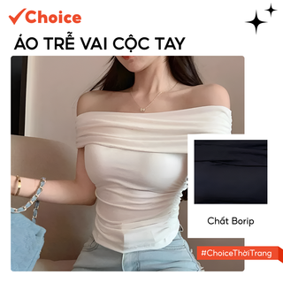   New   Choice  Áo Trễ Vai Cộc Tay FORGIRL-T003 Dáng Dài Thanh Lịch Cho Nữ 