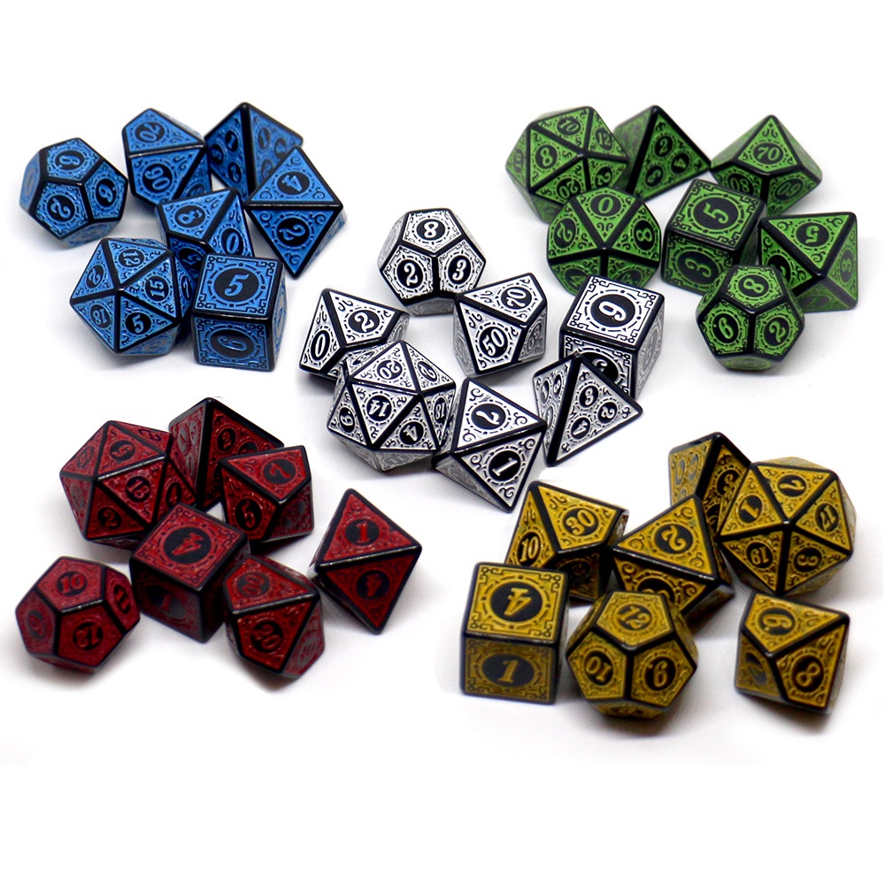 Rpg Dice Kit Dnd Dice Polyhedral Set cho Dungeons và Dragons Nhập vai Trò chơi trên bàn MTG RPG, 7 c