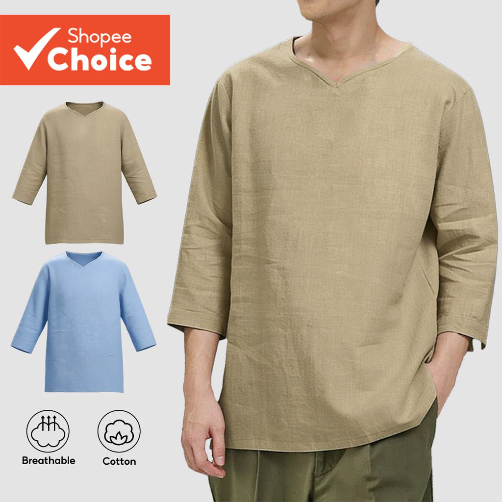 Áo sơ mi nam Lovito dáng casual, xếp ly màu kaki LNE138120