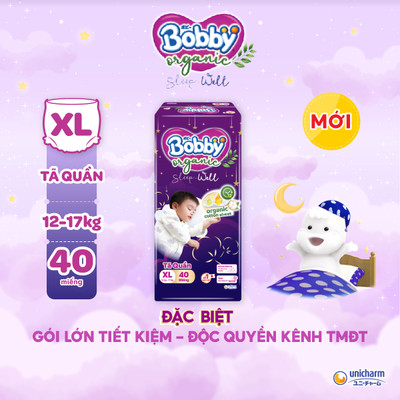 [MKB Gift] - Tã quần Ban Đêm Cao Cấp Bobby Sleep-Well XL40