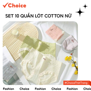  [New] [Choice] Set 10 quần lót cotton gạo Choice QLS51 co giãn 4 chiều thấm hút mồ hôi tốt