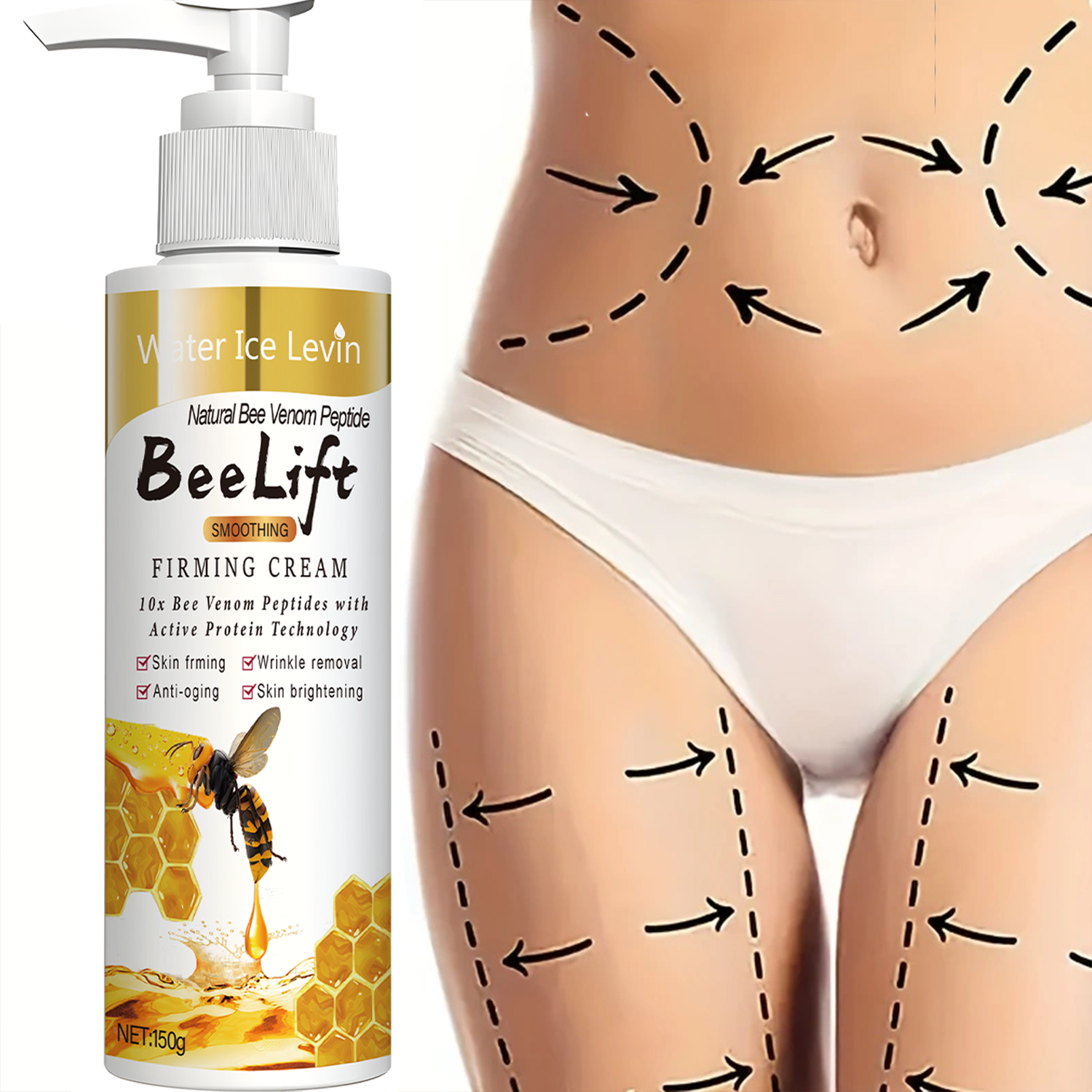 Kem Dưỡng Da Levina BeeLift 150g - 10x Peptide Nọc Ong với Công Nghệ Protein Hoạt Tính, Chống Nhăn, 
