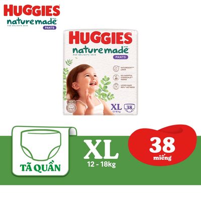 [Gift] Tã Quần Huggies Platinum Nature Made XL38