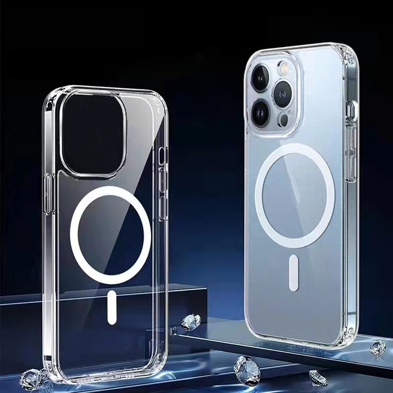 Ốp điện thoại trong suốt chống sốc - Hỗ trợ sạc không dây nhanh với khả năng hấp thụ từ tính tương t