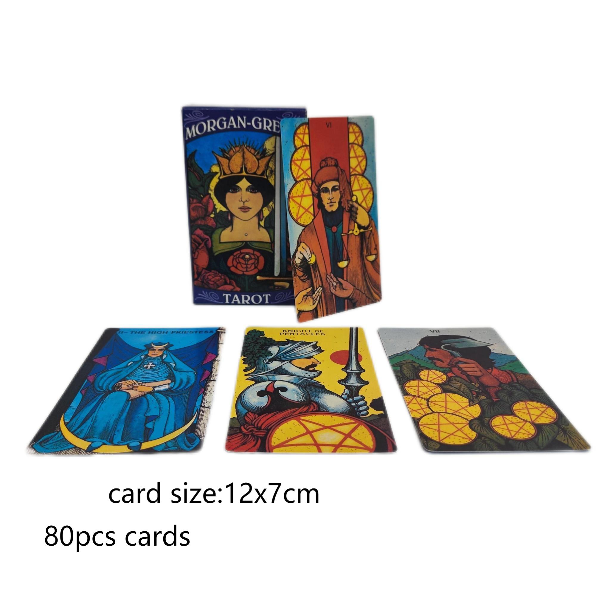 Morgan Greer Bài Tarot Kích thước 12x7cm kèm Sách Hướng Dẫn 80 lá bài tiếng Anh dùng làm quà tặng Gi