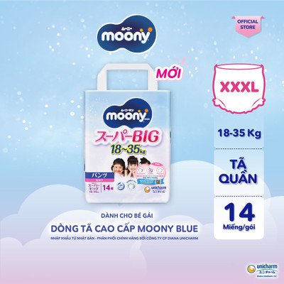 [MKB Gift] Tã quần cao cấp Moony Bé Gái XXXL14 - Nhập khẩu Nhật Bản